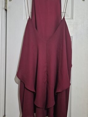 New Charlotte Russe 2x Women's Wine High-Low Layered Blouse